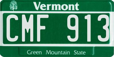 VT license plate CMF913