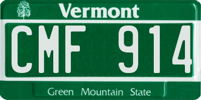 VT license plate CMF914