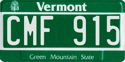 VT license plate CMF915