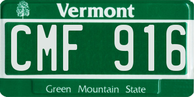 VT license plate CMF916