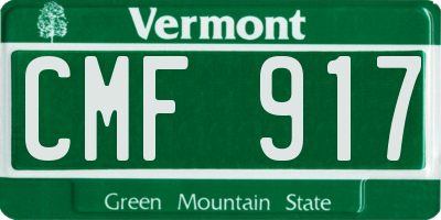 VT license plate CMF917