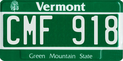 VT license plate CMF918