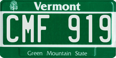 VT license plate CMF919