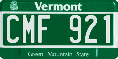 VT license plate CMF921
