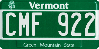 VT license plate CMF922