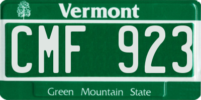 VT license plate CMF923