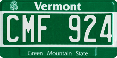 VT license plate CMF924