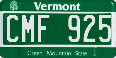 VT license plate CMF925