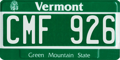 VT license plate CMF926
