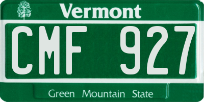VT license plate CMF927