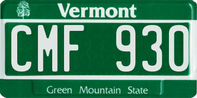 VT license plate CMF930