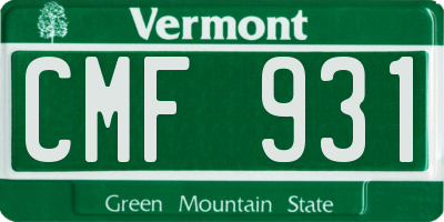 VT license plate CMF931