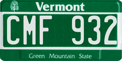 VT license plate CMF932