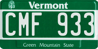 VT license plate CMF933
