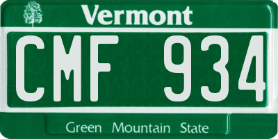 VT license plate CMF934