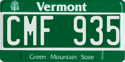 VT license plate CMF935