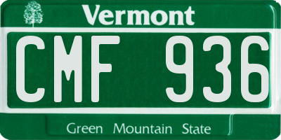 VT license plate CMF936