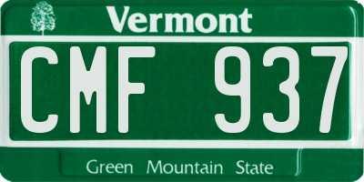VT license plate CMF937