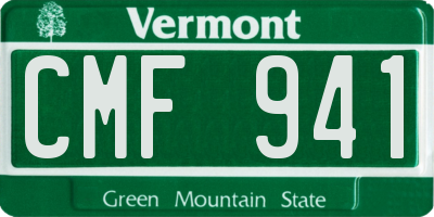 VT license plate CMF941