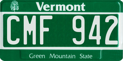 VT license plate CMF942
