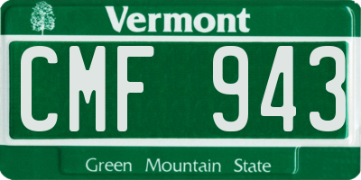 VT license plate CMF943