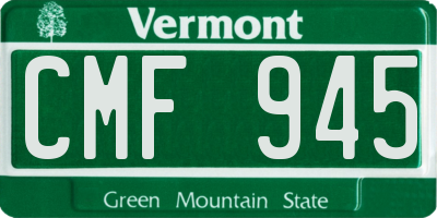 VT license plate CMF945