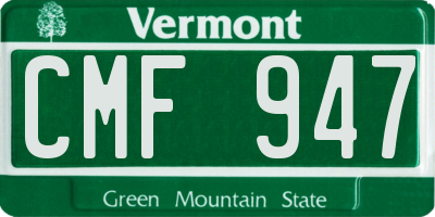 VT license plate CMF947