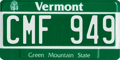 VT license plate CMF949