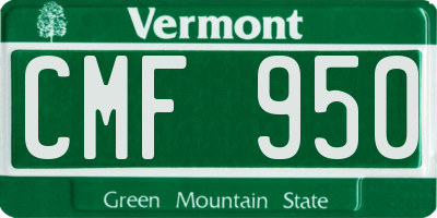 VT license plate CMF950