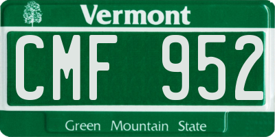 VT license plate CMF952