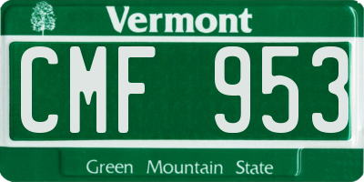 VT license plate CMF953