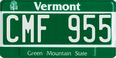 VT license plate CMF955