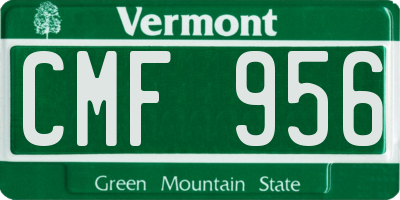 VT license plate CMF956