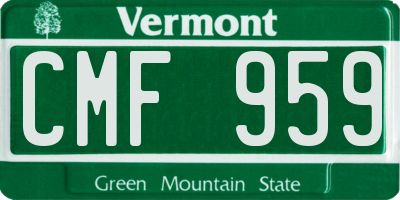 VT license plate CMF959