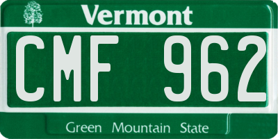 VT license plate CMF962