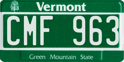 VT license plate CMF963