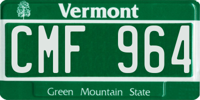 VT license plate CMF964