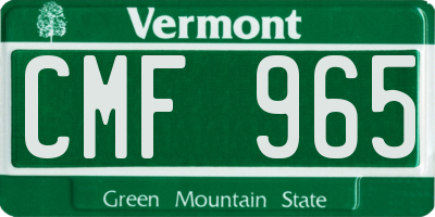 VT license plate CMF965