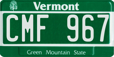 VT license plate CMF967