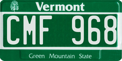 VT license plate CMF968