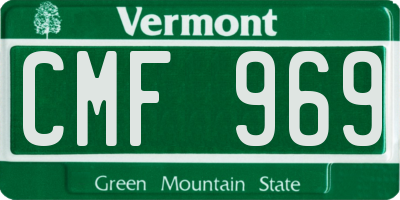 VT license plate CMF969