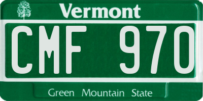 VT license plate CMF970