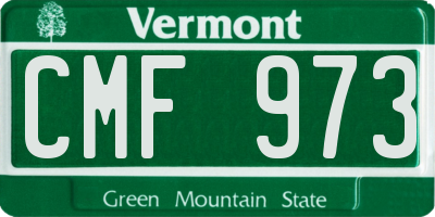 VT license plate CMF973