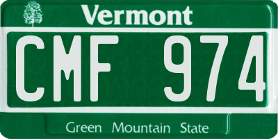 VT license plate CMF974