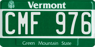 VT license plate CMF976