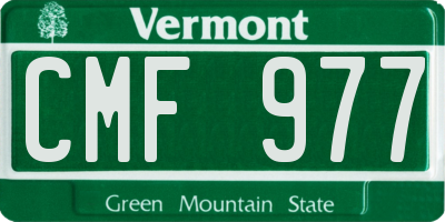 VT license plate CMF977