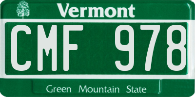 VT license plate CMF978