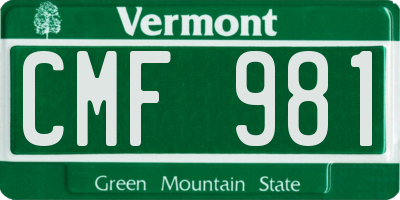 VT license plate CMF981