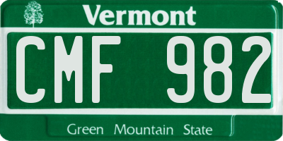 VT license plate CMF982