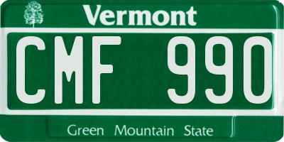 VT license plate CMF990